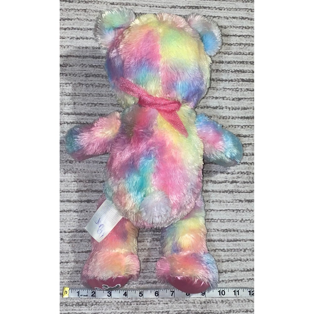 Build-A-Bear Workshop Pastel Swirl Tie Dye Plush Bear Pink Blue Yellow 18" - Picture 3 of 5